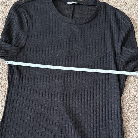 Free People Black Ribbed Long Sleeve Tee - Picture 5 of 9
